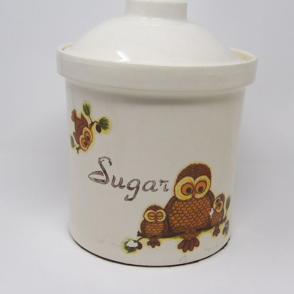 Vintage Owl Canister Set 3 Piece - Picture 5 of 10